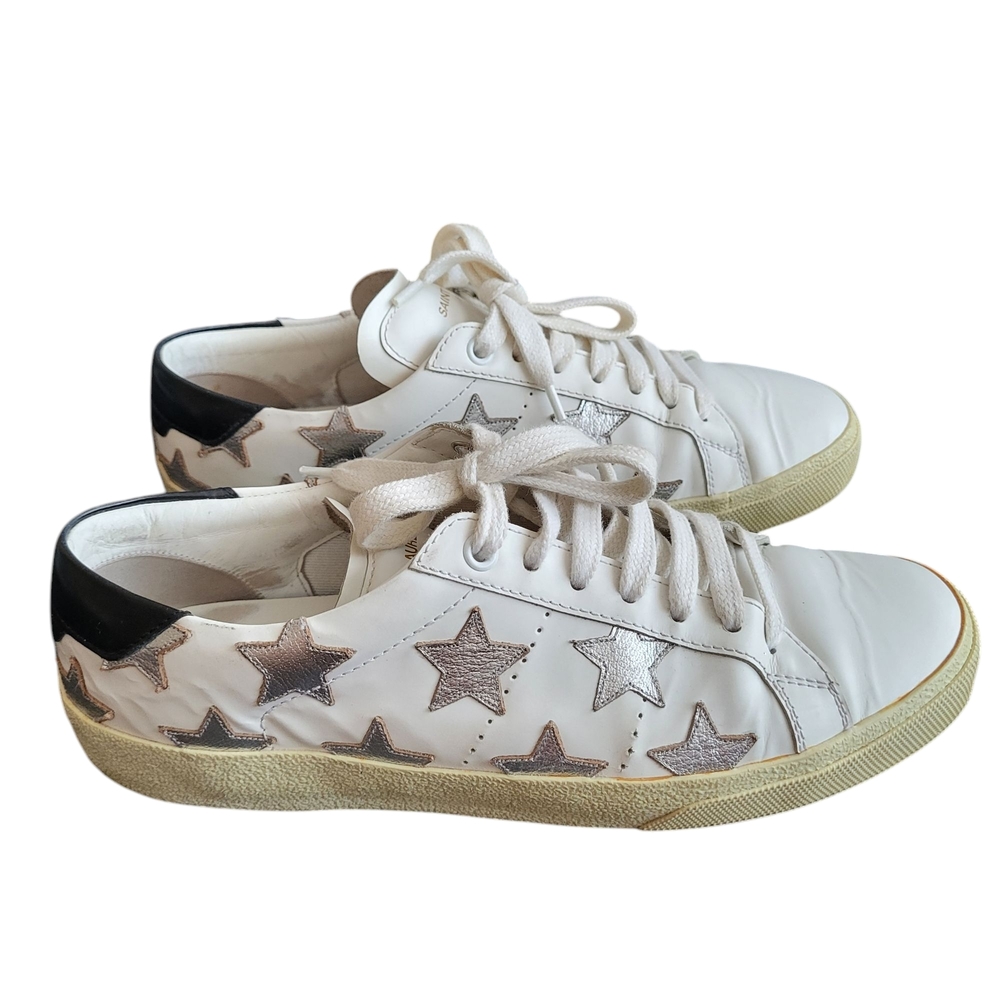 Saint Laurent Classic Court White Sneakers Size 8